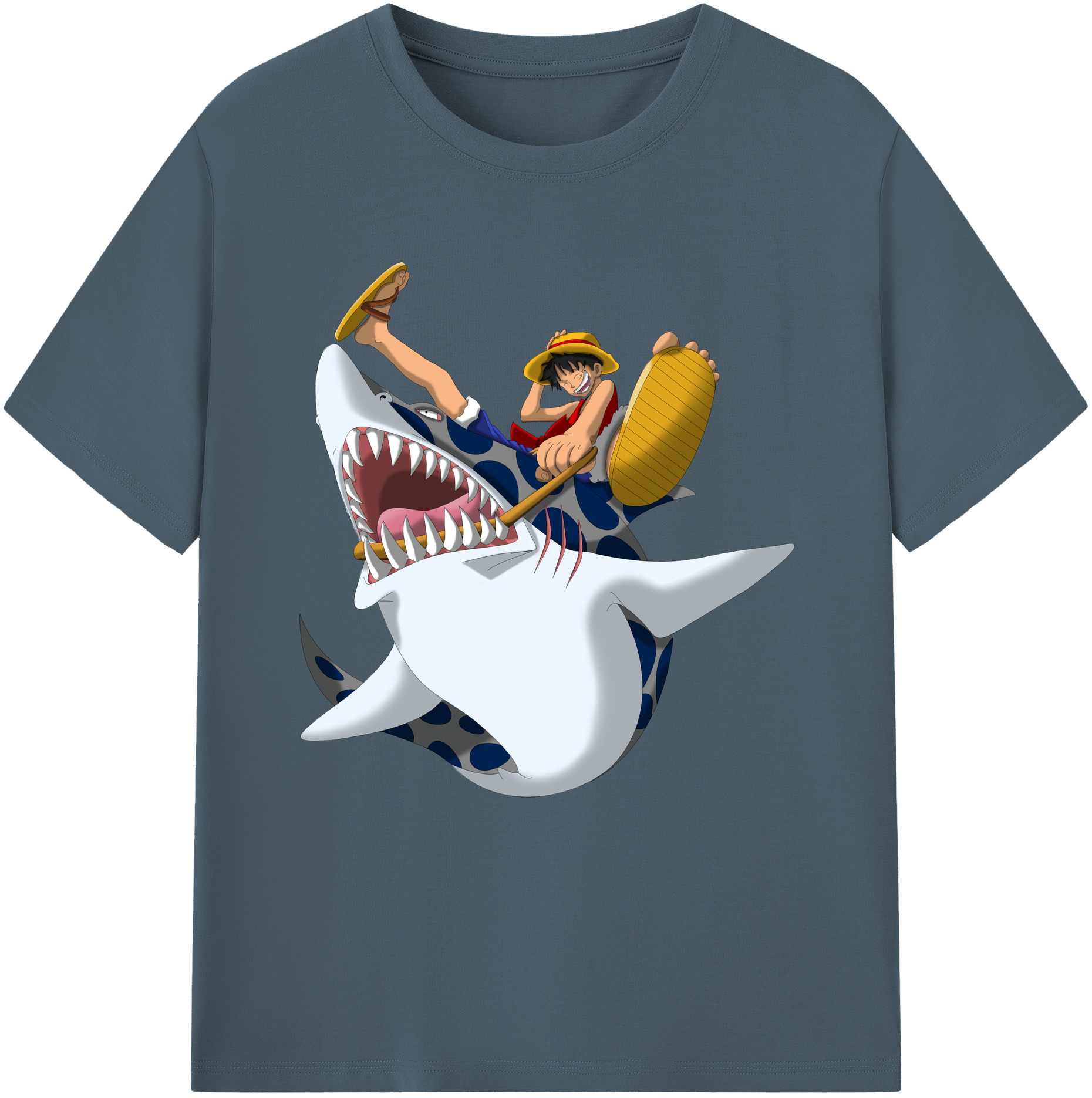 ワンピース モンキー・D・ルフィ ONE PIECE Monkey D. Luffy 綿100％半袖Tシャツ（フロントプリント）